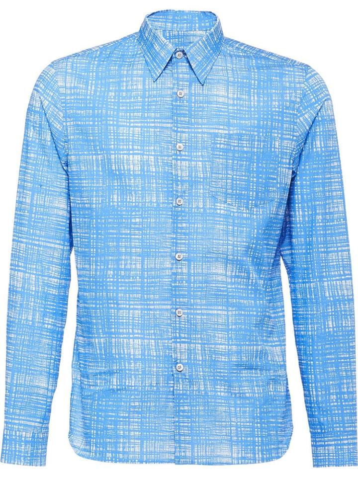 Prada Printed Poplin Shirt - F0076 Celeste