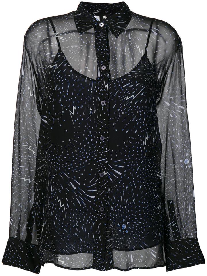 Ps By Paul Smith Printed Sheer Shirt - Black