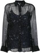 Ps By Paul Smith Printed Sheer Shirt - Black