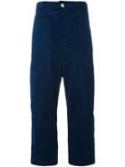 Julien David Cropped Trousers, Women's, Size: Small, Blue, Cotton/polyurethane