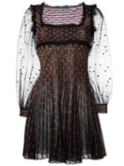 Alexander Mcqueen Embroidered Lace Mini Dress, Women's, Size: Medium, Black, Silk/wool/viscose/metallic Fibre