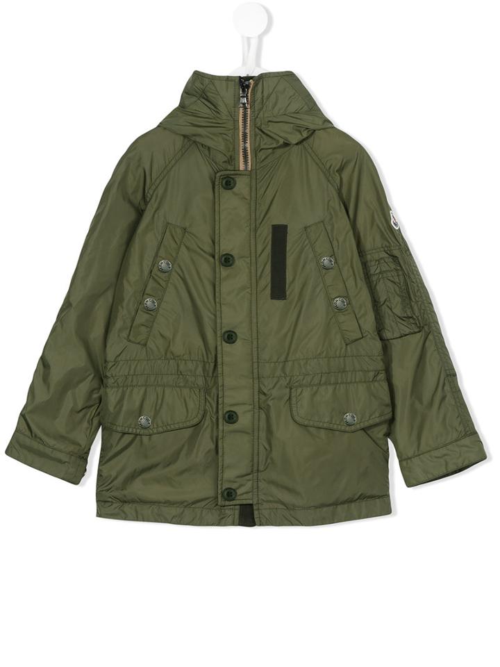 Moncler Kids Buttoned Jacket, Boy's, Size: 12 Yrs, Green