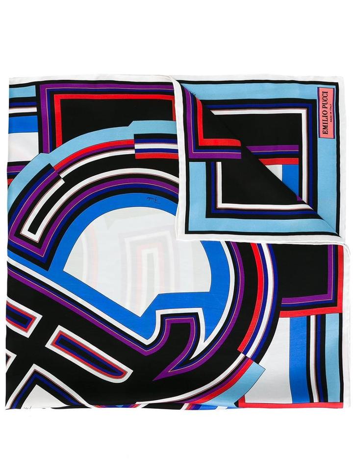 Emilio Pucci Jacquard Scarf, Women's, Purple, Silk