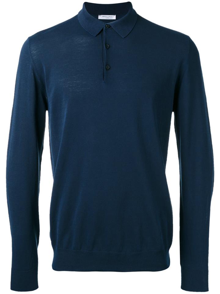 Boglioli Longsleeved Polo Shirt - Blue
