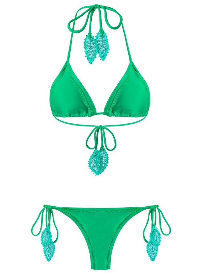 Martha Medeiros Side Tie Bikini Bottom, Women's, Size: P, Green, Polyamide/spandex/elastane