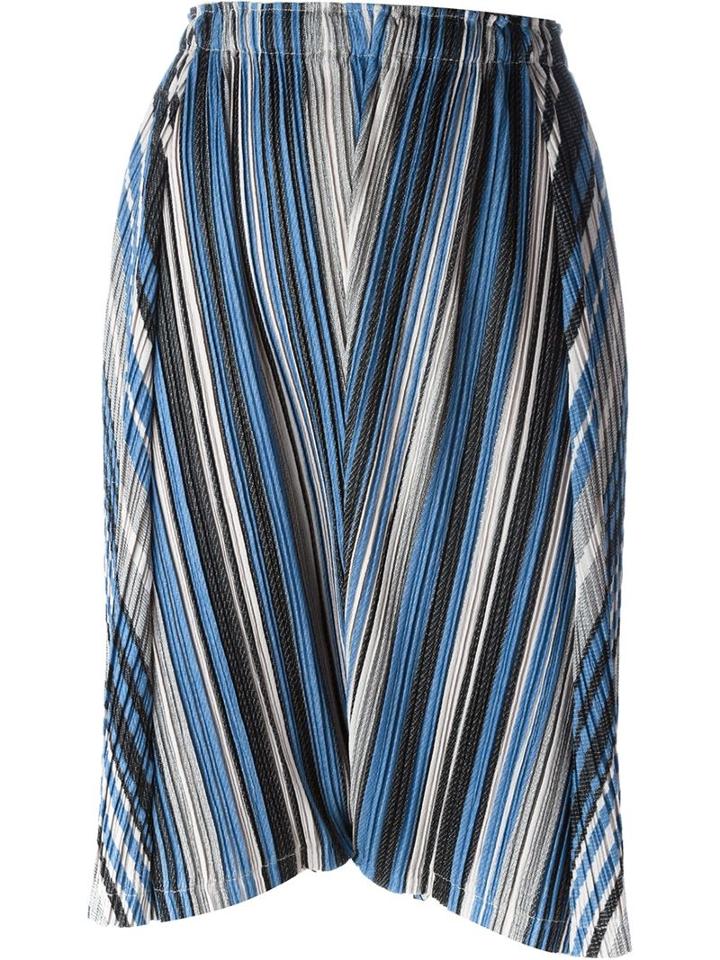 Pleats Please By Issey Miyake Striped Pleated Shorts