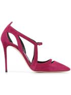 Casadei Pointed Toe Pumps - Pink & Purple