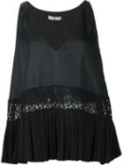 Zac Zac Posen V-neck Tank Top, Women's, Size: 0, Black, Silk