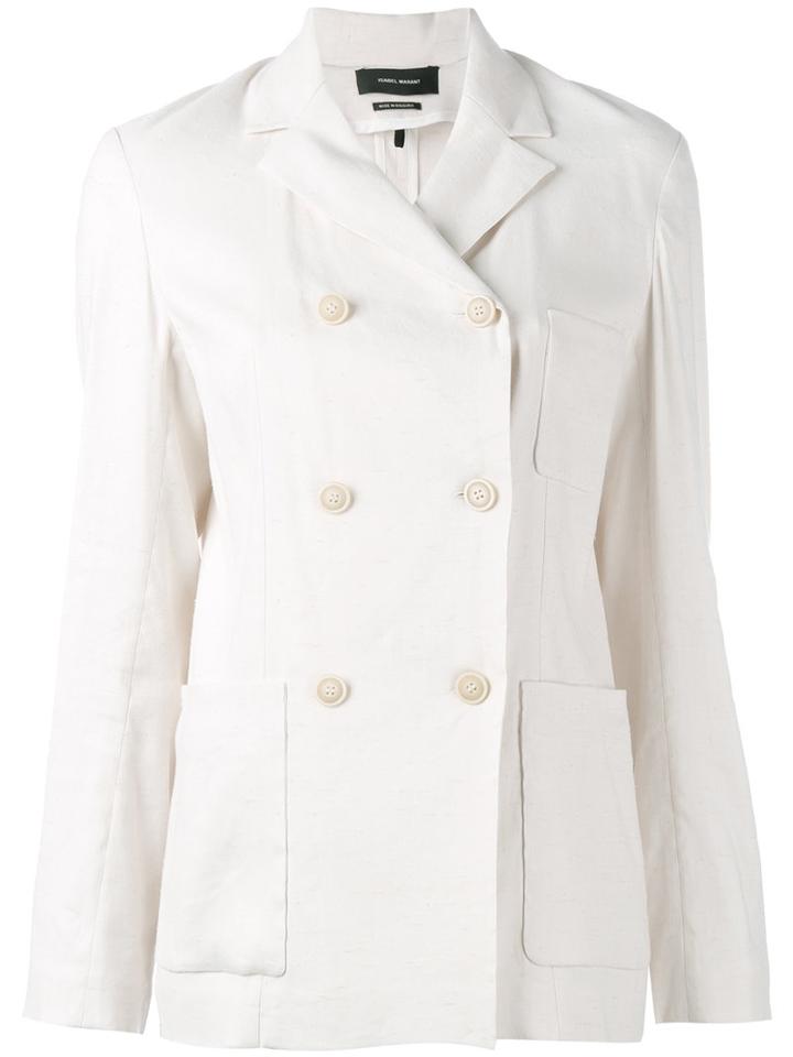 Isabel Marant - Nessa Jacket - Women - Silk/linen/flax/spandex/elastane/viscose - 40, Women's, Nude/neutrals, Silk/linen/flax/spandex/elastane/viscose