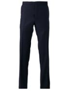 Fashion Clinic Timeless Plaid Tailored Trousers, Men's, Size: 54, Blue, Wool