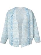 Vika Gazinskaya - Cable Knit Detail Cardigan - Women - Wool - S, Blue, Wool