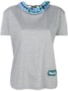 Prada Knitted Collar T-shirt - Grey