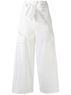 See By Chloé - Scalloped Trousers - Women - Cotton - 38, White, Cotton