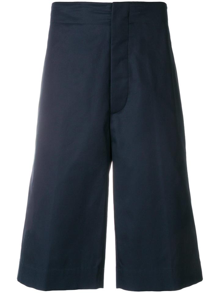Jil Sander Wide Leg Bermuda Shorts - Blue