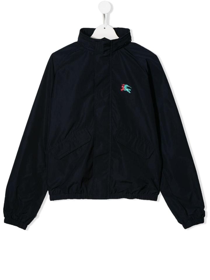 Burberry Kids Logo Bomber Jacket - Blue