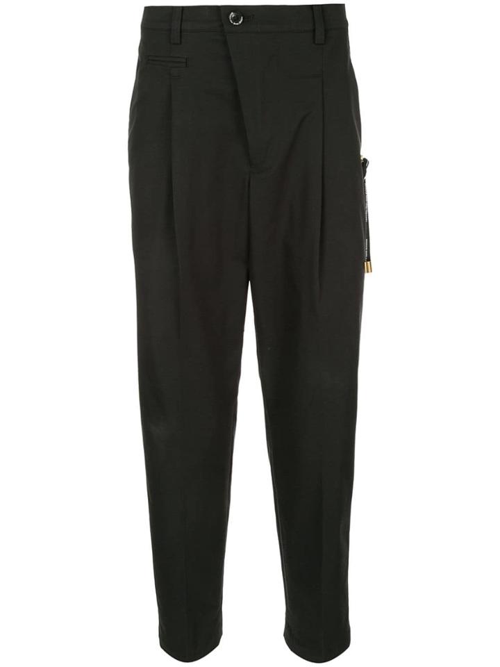 Education From Young Machines Cropped Tapered Trousers - Black