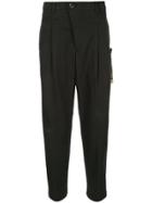 Education From Young Machines Cropped Tapered Trousers - Black