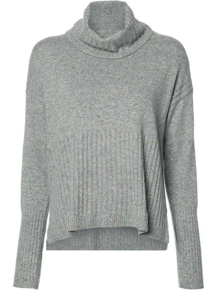 Derek Lam 10 Crosby Turtleneck Ribbed Jumper, Women's, Size: Xs, Grey, Cashmere