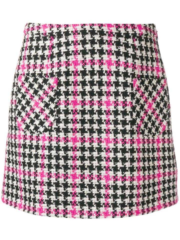 Moschino Houndstooth Mini Skirt - Black