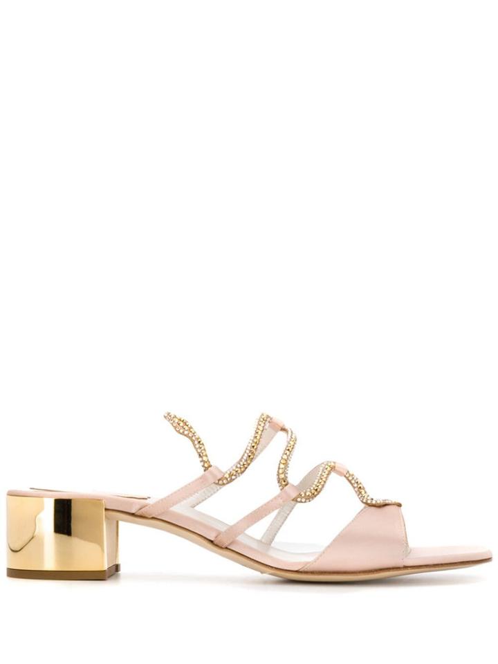 René Caovilla Serpiana Slip-on Sandals - Neutrals
