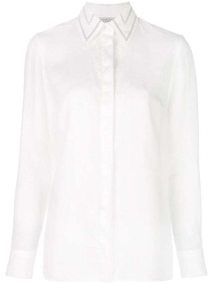 Gabriela Hearst Stitching Detail Collar Shirt - White