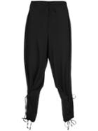 Yohji Yamamoto Lace-up Loose Fit Trousers - Black