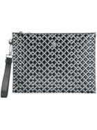 Versace Greek Key Patterned Clutch Bag - Black