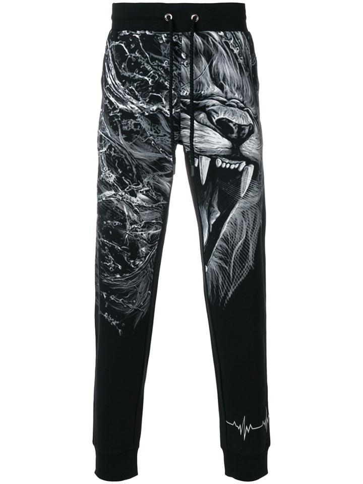 Plein Sport Lion Print Track Pants - Black