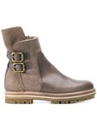 Agl Buckled Two Tone Boots - Nude & Neutrals