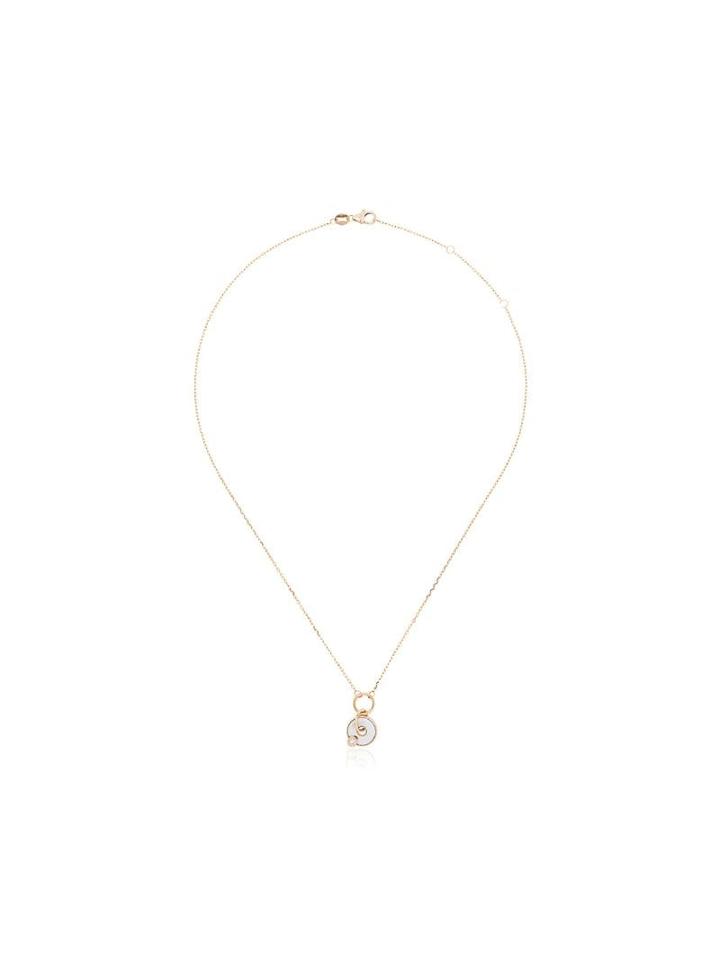 Foundrae White And Yellow Gold Disc Drop Diamond Necklace