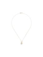 Foundrae White And Yellow Gold Disc Drop Diamond Necklace