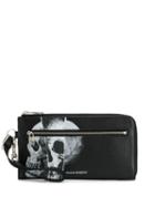 Alexander Mcqueen Torn Skull Print Zip-around Wallet - Black