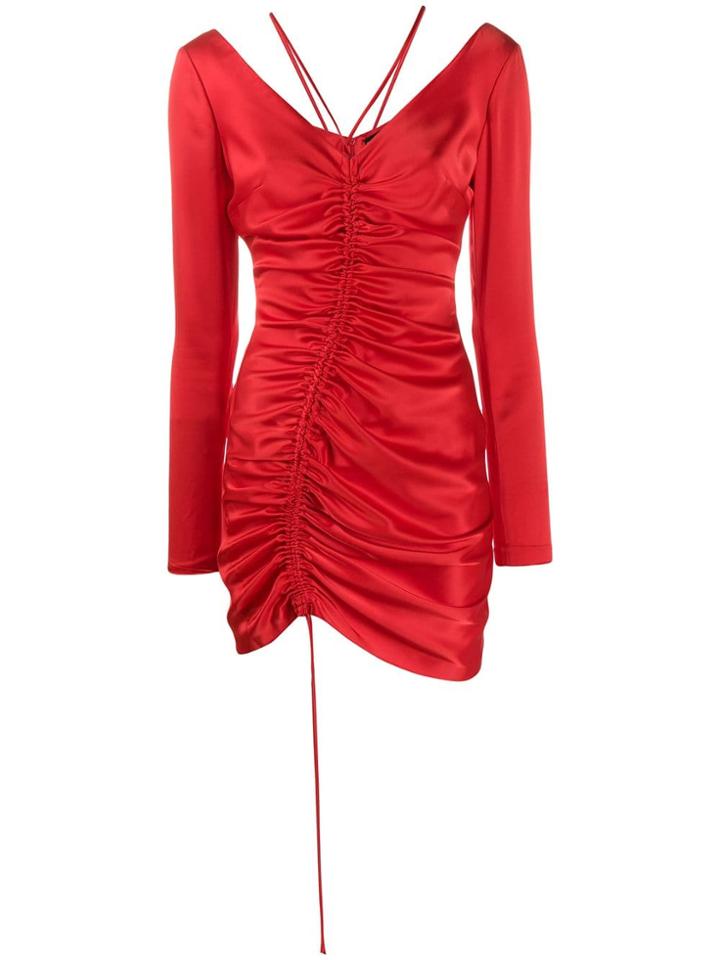 David Koma Ruched Mini Dress - Red
