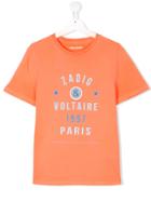 Zadig & Voltaire Kids Teen Logo Embroidered T-shirt - Yellow & Orange