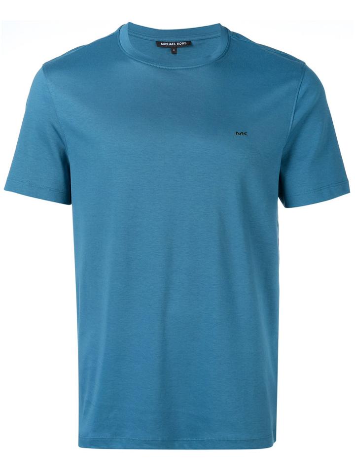 Michael Kors Embroidered Logo T-shirt, Men's, Size: Xl, Blue, Cotton