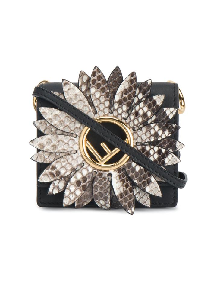 Fendi Micro Black Kan I F Snakeskin Bag