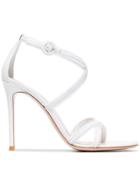 Gianvito Rossi White 105 Frill Leather Sandals
