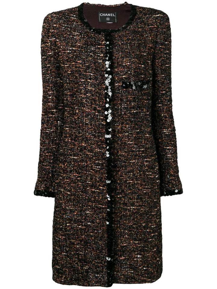 Chanel Vintage 2000's Bouclé Tweed Coat - Brown