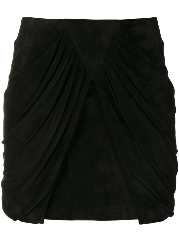 Saint Laurent Drape Panel Mini Skirt - Black