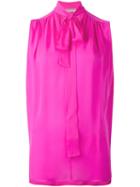 Emilio Pucci Tie Neck Tank Top, Women's, Size: 46, Pink/purple, Silk