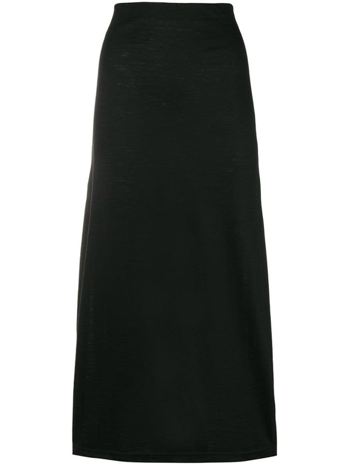 Comme Des Garçons Pre-owned Straight Midi Skirt - Black