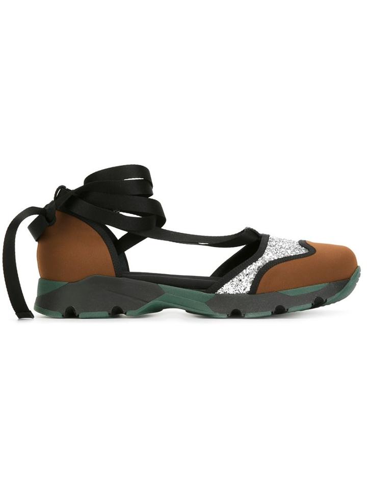 Marni 'tech Fabric' Glitter Ballerinas