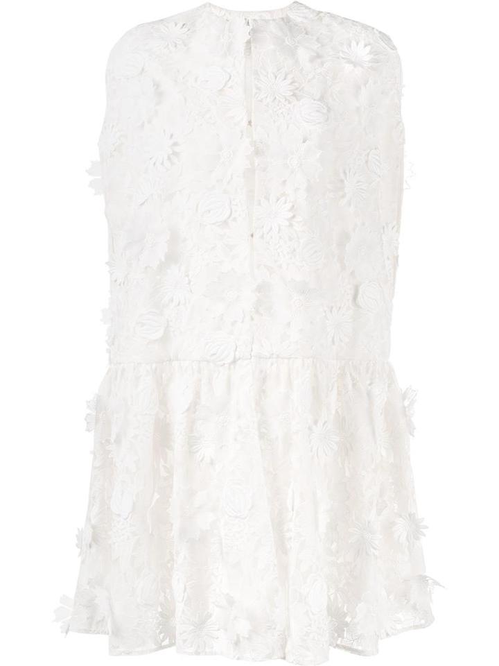 Huishan Zhang Organza Floral Gilet, Women's, Size: 10, White, Polyester/silk Organza/silk