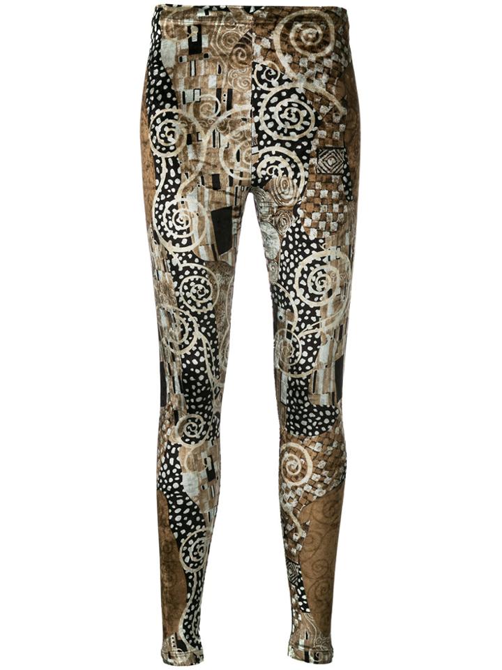 Kenzo Vintage Printed Velvet Leggings - Multicolour