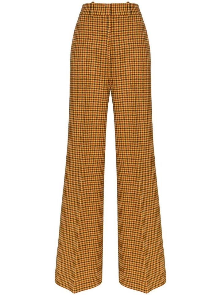 Khaite Bernadette Checked Trousers - Brown