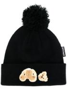 Palm Angels Teddy Bear Bobble Hat - Black