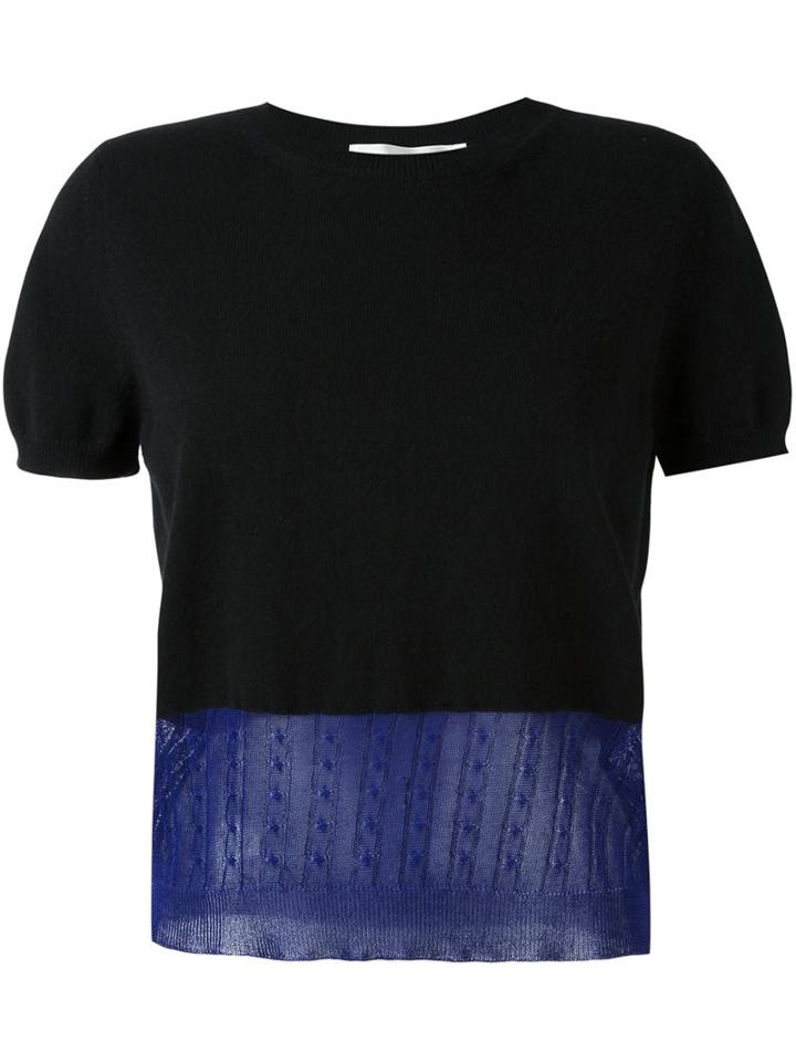 Victoria Beckham Layered Knit T-shirt, Women's, Size: 8, Black, Cashmere/silk/cotton