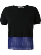 Victoria Beckham Layered Knit T-shirt, Women's, Size: 8, Black, Cashmere/silk/cotton