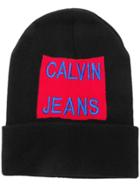 Calvin Klein Jeans Embroidered Logo Beanie - Black