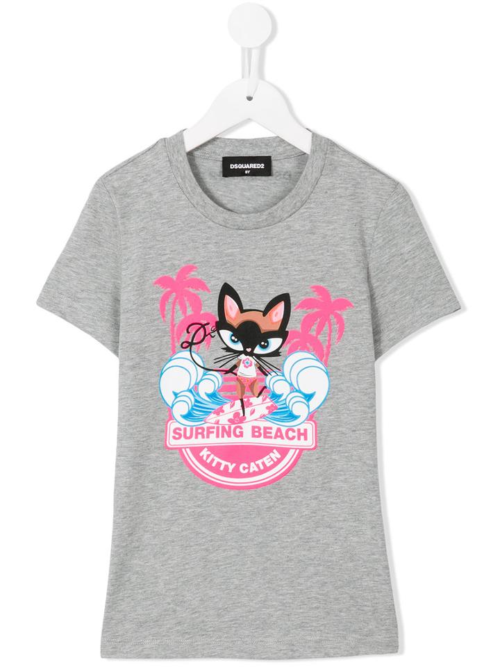 Dsquared2 Kids Surfing Beach T-shirt, Girl's, Size: 12 Yrs, Grey
